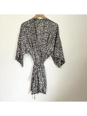 Victoria’s Secret Animal Print Leopard Print Satin Robe Women's One Size